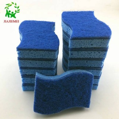 Dish Wash Multi-use Soft Csquare Swelling Compressed Cellulose Sponges With Abrasive Heavy Duty Scrub Pads