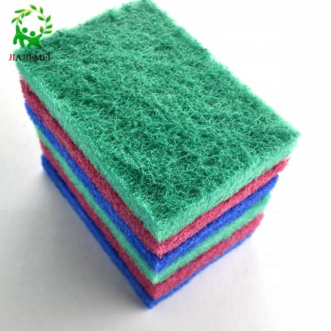 Manufacturer Natural Raw Material Polyester Heavy-duty Green White Red Polish Washing Dish Brush Roll Yarn 4inch Scouring Pad